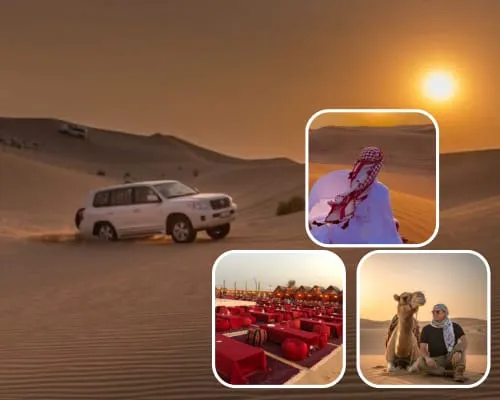 Dubai desert camp experience with live shows evening safari